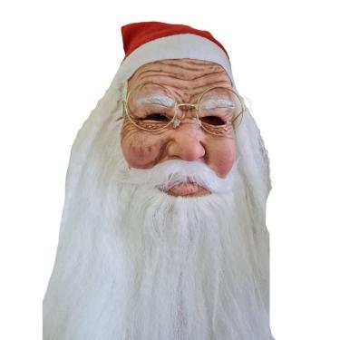 Imagem de Máscara De Papai Noel Realista De Látex Com Barba Óculos