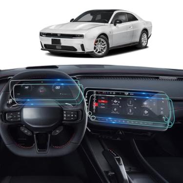 Imagem de BIXUAN 2024-2026 Dodge Charger Daytona para 2022 2023 2024 2025 Carregador Daytona (Pacote R/T & Scat) Protetor de tela de 30 cm - (2 peças) 2026 Carregador Daytona Acessórios HD Transparente Película