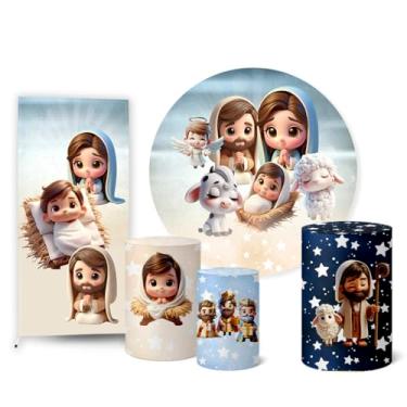 Imagem de Trio Capas Cilindro + Painel Sublimado + Painel Lateral Natal (K2HAL0103)