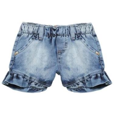 Imagem de Shorts Bebê Look Jeans c/ Babado Jeans - UNICA - P-Feminino