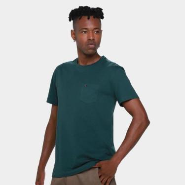 Imagem de Camiseta Tommy Hilfiger Essential Pocket Masculina, Verde, GG