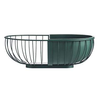 Imagem de Cesta de frutas de arame de metal, tigela de frutas de malha moderna, cestas de armazenamento de frutas para pão, suporte de armazenamento de vegetais para cozinha, bancada, bandejas de frutas para