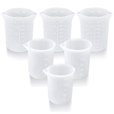 Imagem de Palksky Copos medidores de silicone para derreter chocolate, 6 peças, copo de derretimento de chocolate com capacidade de 250 e 350 ml, suprimentos de cozimento reutilizáveis para moldes de chocolate