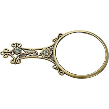 Imagem de TLTDSMY Espelho vintage espelho de maquiagem portátil portátil penteadeira espelhos compactos para salão de beleza, casa, viagem, hotel, uso espelho