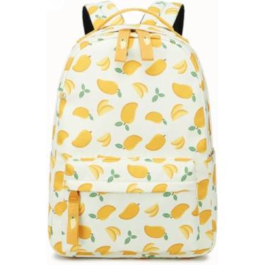 Imagem de Mochila Escolar Com Estampa De Frutas Mochila Escolar Feminina Mori Campus Estudante Do Ensino Médio Mochila Casual, Yellow, A