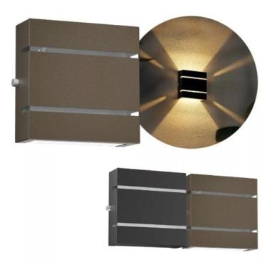 Imagem de Kit 5 Arandelas Alumínio 2 Focos 2 Frisos Muro Parede Mf103 - Mega For