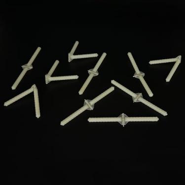 Imagem de 10 peças de dobradiça de agulha de plástico RC para avião, helicóptero, avião, faça você mesmo, modelo de avião, peças de asa fixa, espuma (4,5 x 76 mm)