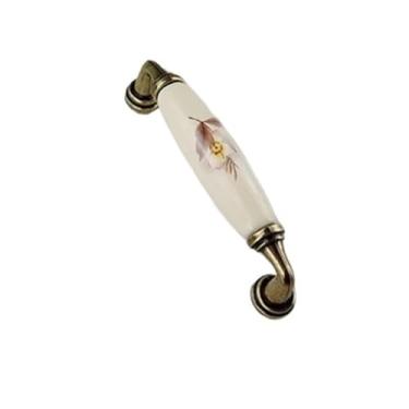 Imagem de Puxador de cerâmica para ferragens de móveis puxadores de gaveta de porta guarda-roupa armários de cozinha armário cômoda puxadores de empurrar puxadores 2 peças (96 mm)