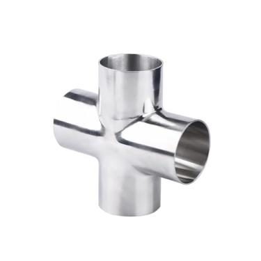 Imagem de 1 polegada de soldagem OD 25 mm Cross Tee 4 Way Pipe Fitting Aço Inoxidável 304
