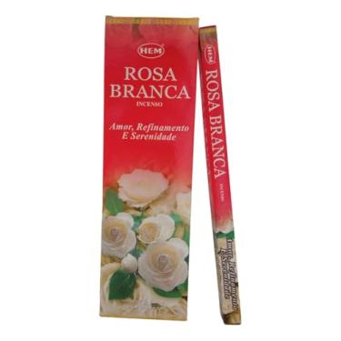 Imagem de Incenso Indiano Hem Rosa Branca - Paz e Harmonia Cx.25un.8v.