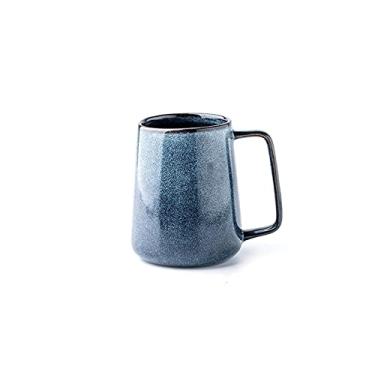 Imagem de Cuiynice caneca (empréstimo) Estilo retrô em forma de cone caneca de cerâmica de grande capacidade 550 ml xícara de café masculina adequada para escritório doméstico copos de água canecas