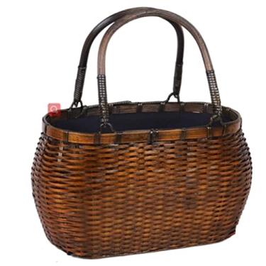 Imagem de ZUOZUIYQ Sacos de praia para mulheres malas tecidas feitas à mão mulheres mala de praia base tecida bolsa de ombro boêmio verão palha bague