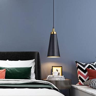 Imagem de YQSLQZZ Luzes de teto suspensas de cabeceira, luminária pendente de ilha de cozinha preta vintage para sala de jantar, iluminação decorativa acima da pia lustre de mesa de jantar, altura ajustável