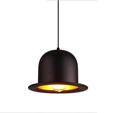 Imagem de YQSLQZZ Luminária pendente industrial preta, lustre de sala de jantar vintage ilha de cozinha, iluminação suspensa acima lustres de mesa de jantar, altura ajustável, para corredor de escritório