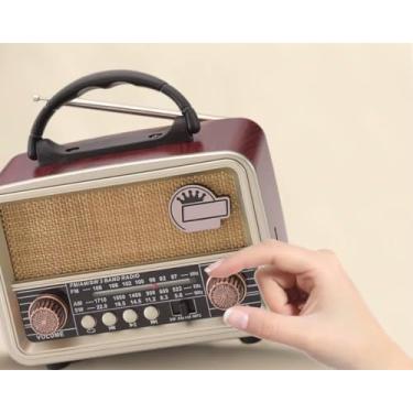 Imagem de Rádio Rádinho Portátil Retrô Vintage Bluetooth USB MP3 AM FM Bivolt Recarregável com lanterna