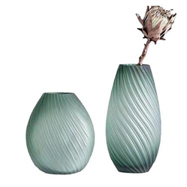 Imagem de Vasos para decoração, 2 peças, ornamentos de vaso de vidro, moderno, minimalista, sala de estar, arranjo de flores, vasos decorativos para casa para centros de mesa