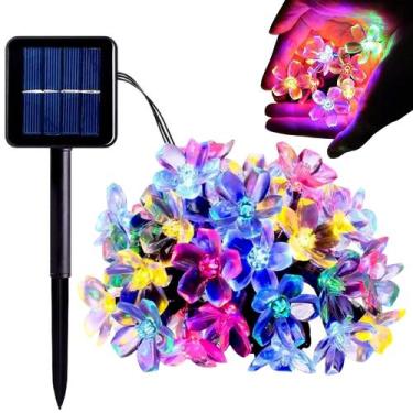 Imagem de Pisca Pisca Com Carregador Solar Cordão Fio De Luz Led 9.5 Metros Deco