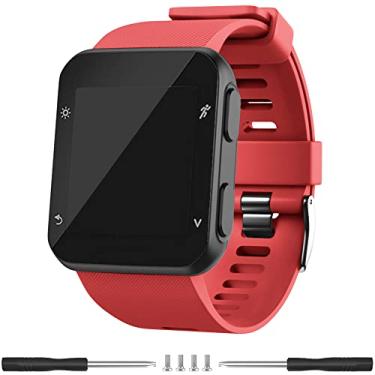 Imagem de Meifox Compatível com pulseira Garmin Forerunner 35, pulseiras de substituição de silicone Solf para relógio Garmin Forerunner 35 (vermelha)
