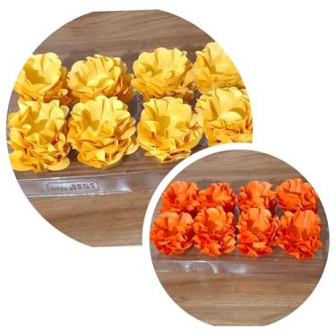 Imagem de Forminhas para Doces, 80 Peças Decorativas em Formato de Flor para Festas, Casamentos e Aniversários (Amarela e Laranja)