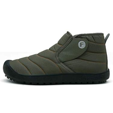 Imagem de Bigfanshu Botas femininas outono e inverno algodão leve macio inferior quente tênis casual corrida impermeável neve, Verde, 45 M EU
