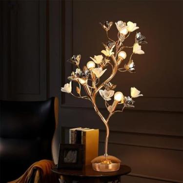 Imagem de Lâmpada De Mesa De Flor De Rosa Contemporânea LED Criatividade Pastoral Francesa Sala De Estar Quarto Quarto De Menina Villa Decorativa Cerâmica Mesa Luz (Estilo 10)