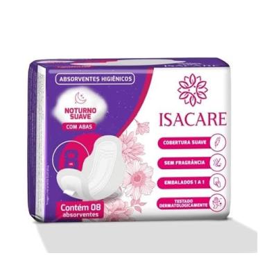Imagem de Isacare – Absorvente Noturno com Abas | Proteção Intensa e Conforto Prolongado | Cobertura Suave, Anatômico e Sem Fragrância | Fluxo Intenso e Noites Tranquilas