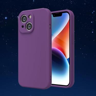 Imagem de Capa protetora de TPU fina e leve e macia com recursos à prova de choque e resistente a arranhões para smartphones (roxo escuro, iPhone13)