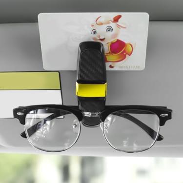 Imagem de Pacote com 2 suportes de óculos de sol para viseira de carro - Suporte para óculos de sol com clipe de cartão de bilhete