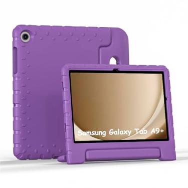 Imagem de Merocab Capa para Samsung Galaxy Tab A9+/A9 Plus 2023 de 11 polegadas (modelo SM-X210/X215/SM-X216B), capa infantil leve à prova de choque com suporte para tablet A9 Plus de 11 polegadas, roxa