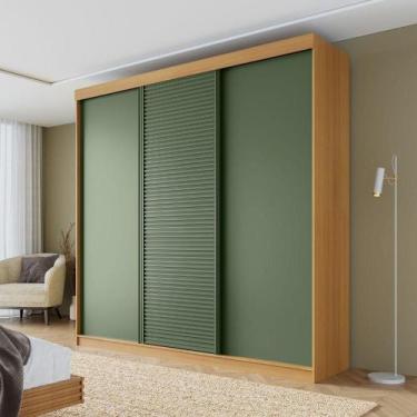 Imagem de Guarda-roupa Casal 3 Portas de Correr Samambaia Cabecasa Madeiramadeir