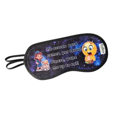 Imagem de Máscara de Dormir para viagem de avião "Me acorde para comer" TripShow