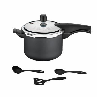 Imagem de Panela De Pressão 4,5l Alumínio Antiaderente Grafite + 3 Utensílios - Tramontina