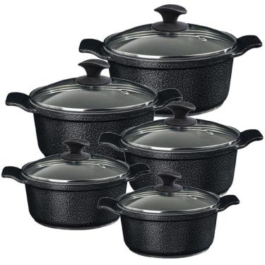 Imagem de Jogo Panela Preto Craq Antiaderente Cerâmica Javali Aa 16A24