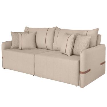 Imagem de Sofá Cama Retrátil 160cm Essence D05 Linho Bege/camel - Mpozenato