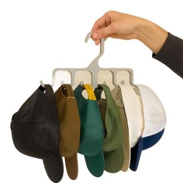 Imagem de Cabide Organizador para Bonés e Chapéus - Suporte Multifuncional de Guarda-Roupa com Ganchos, Economiza Espaço(2 cabides)