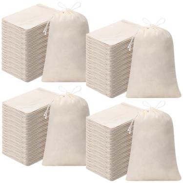 Imagem de Tatuo 800 peças de sacos de musselina de algodão com cordão reutilizável saco de sachê de pano vazio sacos de lona para presente a granel para joias lembrancinhas de festa em casa (12,6 x 17,8 cm)