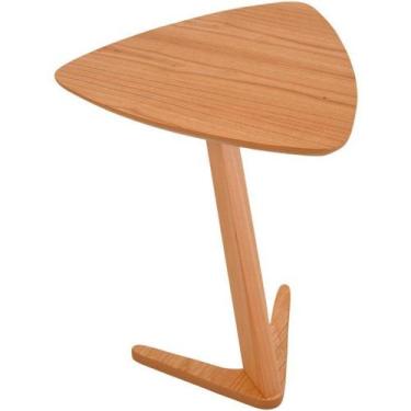 Imagem de Mesa Lateral de Apoio Flat Baixa Madeira Maciça - Fassina, Amêndoa