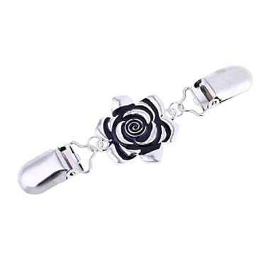 Imagem de Grampo de cardigã broches, clipes de suéter, alfinetes, decoração, estampa de flor antiga, fechos de clipe de pato