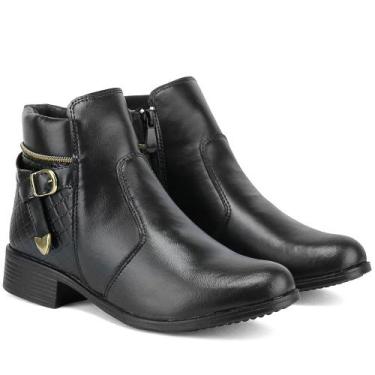 Imagem de Coturno Feminino de Salto Baixo Bota Botinha Alto Conforto - VRSTORE, 