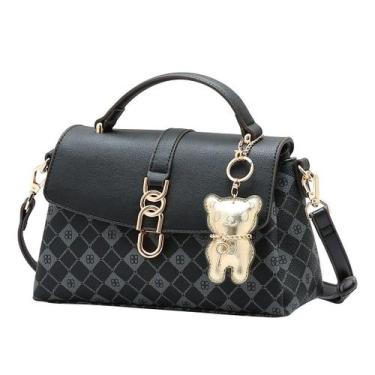Imagem de Bolsa Feminina Trasversal Monograma Moda Ursinho Chenson, Preto, UN