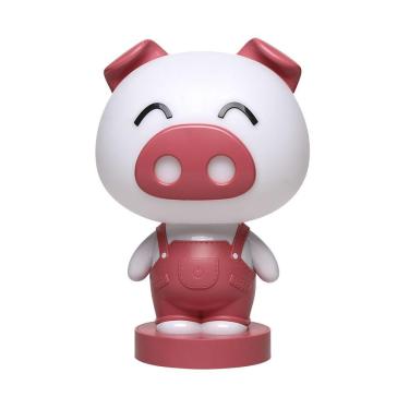 Imagem de Luminária De Mesa Infantil Taschibra Led Abajur Porquinha Kiki 3w Usb Luz Quente 3000k