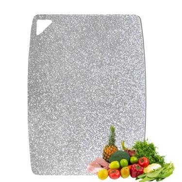 Imagem de Tábua de corte de titânio 100% puro, dupla face, não tóxica, tábuas de corte de titânio para cozinha, acampamento, churrasco, 36 x 25 cm