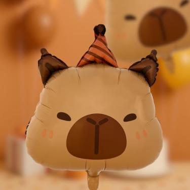 Imagem de Kit Cartelado Capivara 3D – 25 Modelos Temáticos (1 Unidade por Cartelado) – Decoração de Festa, Painel e Mesa Infantil – Foil Premium Luma Festas (Capivara Cara com Chapéu)