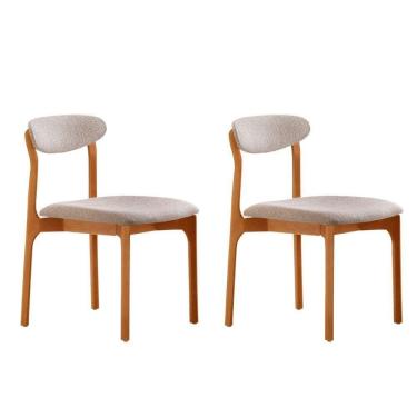 Imagem de Conjunto Com 2 Cadeiras Noronha Moderna Mobília Brisa/cinamomo Imbuia