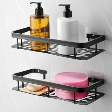 Imagem de Kit 2 prateleira suporte banheiro box porta shampoo sabonete organizador sem furar parede nicho