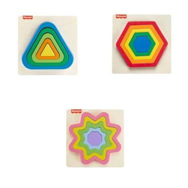 Imagem de Fisher-Price, Brinquedo Quebra-cabeça de Madeira do Arco-íris com 5 peças Coloridas, Para crianças a partir de 2 anos, Mattel (Não é Possível Escolher o Modelo)