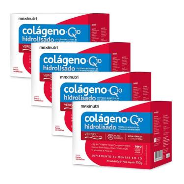 Imagem de Kit 4 Colágenos Verisol Sachê Q10 Maxinutri Frutas Vermelhas