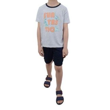 Imagem de Pijama Infanto Juvenil Masculino Danka Curto Dino Cinza-Masculino