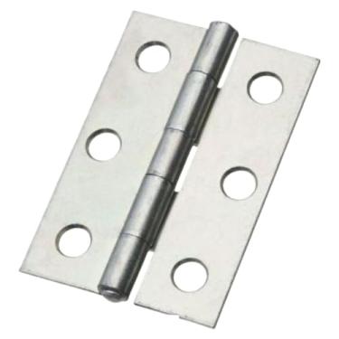 Imagem de Pacote com 2 dobradiças utilitárias estreitas de 6,5 cm não removíveis com pino estreito banhado a zinco ferragens para portas resistentes para melhoria da casa