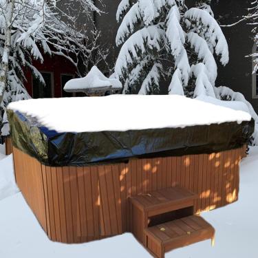 Imagem de Capa quadrada para banheira de hidromassagem - Protetor de cobertura de piscina impermeável 210D (243,8 cm x 243,8 cm x 30,5 cm)